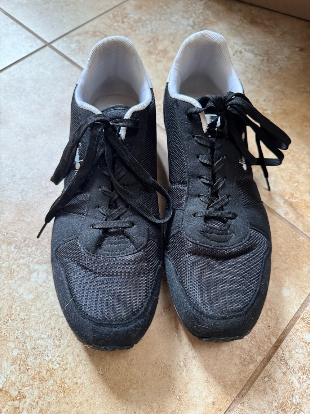 Diadora Black Mesh Lace-Up Sneakers